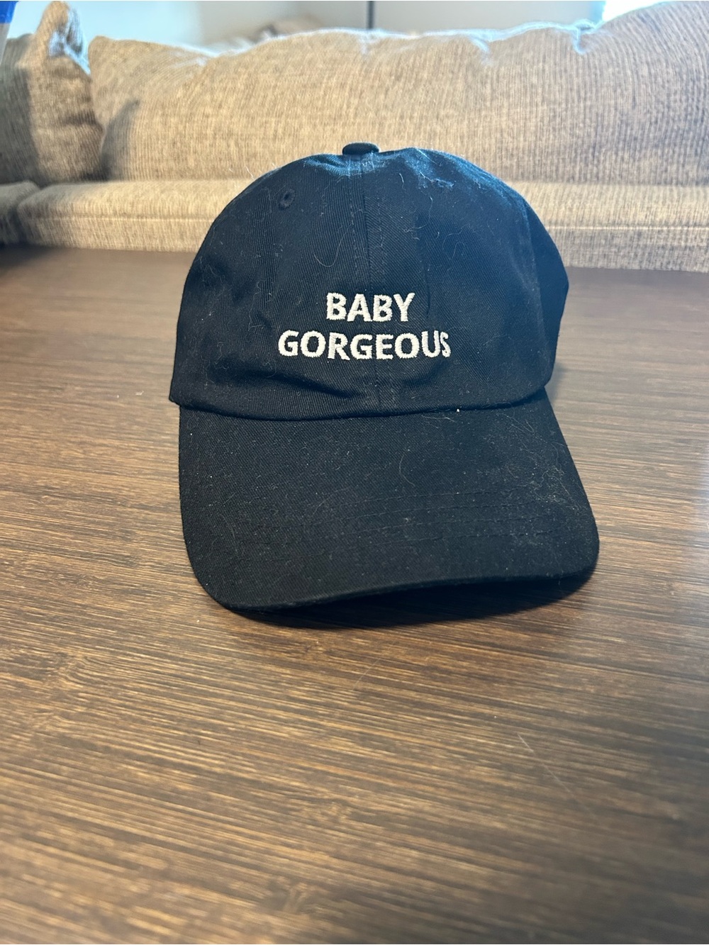 Black 'Baby Gorgeous' Embroidered Baseball Cap RHOSL